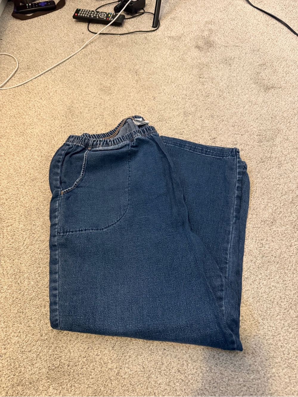 croft & barrow Relaxed Elastic-Waist Dark Blue Jeans
